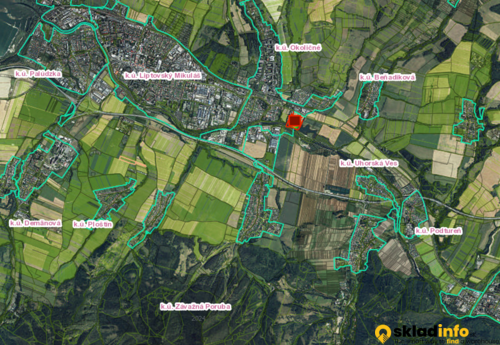 Sklady spoločnosti Priemyselný pozemok 40 531 m² — Liptovský Mikuláš, k.ú. Okoličné na prenájom